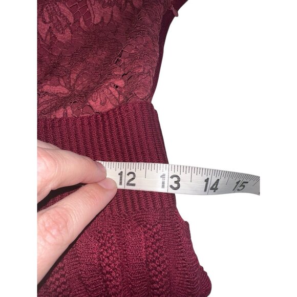 Valentino Guipure Lace & Wool Knit long Sleeve Dress Abito Sz M Red $3290 - Picture 13 of 14